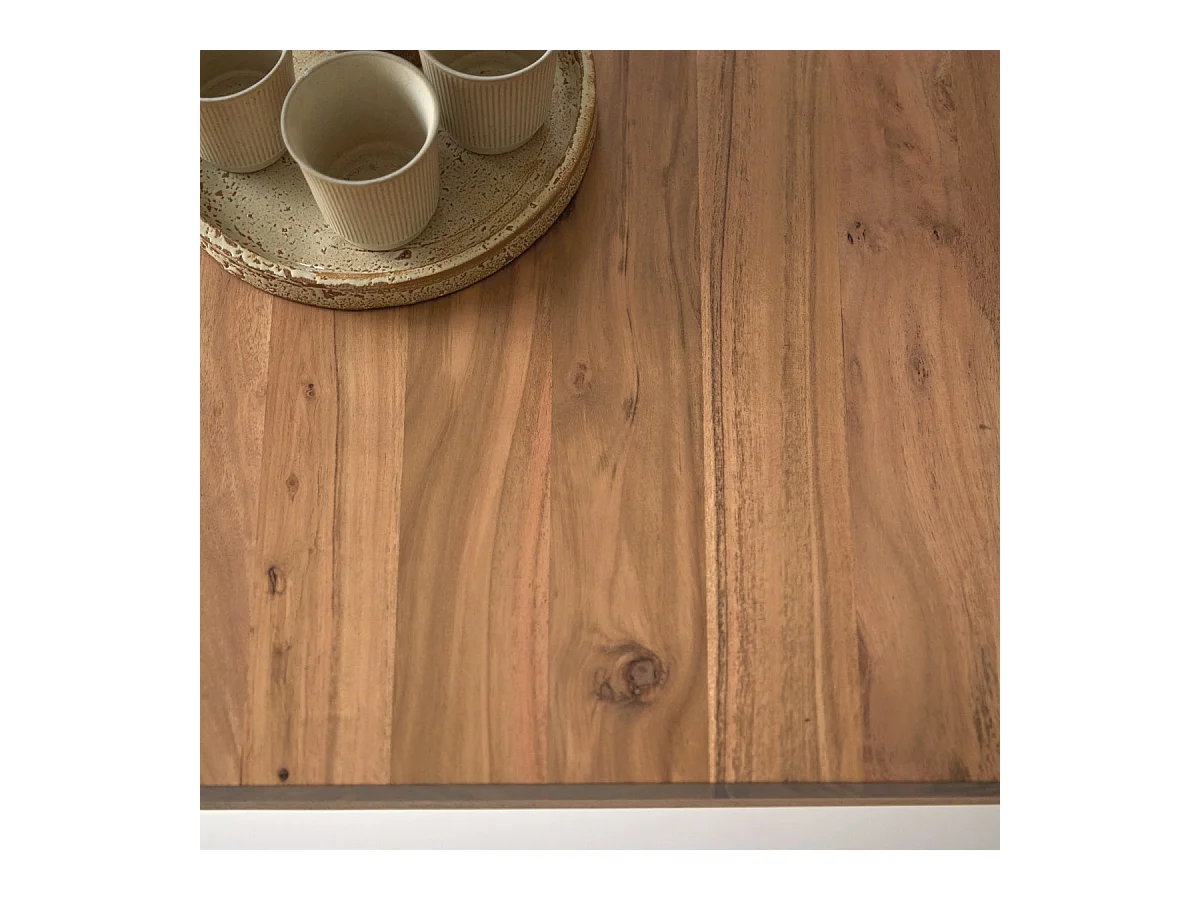 Esstisch im Materialmix aus Akazie und Metall 175 x 90 cm