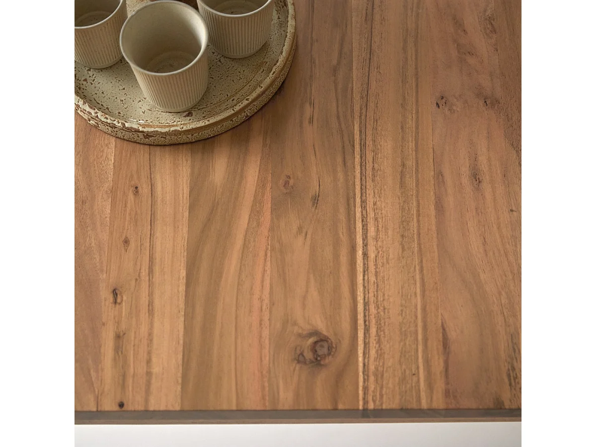 Esstisch im Materialmix aus Akazie und Metall 175 x 90 cm