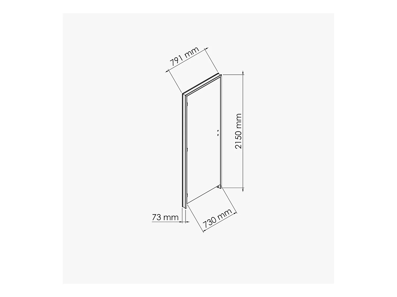 Bloc-Porte Costa Rica H. 204 x l. 73 cm - Poussant Droit
