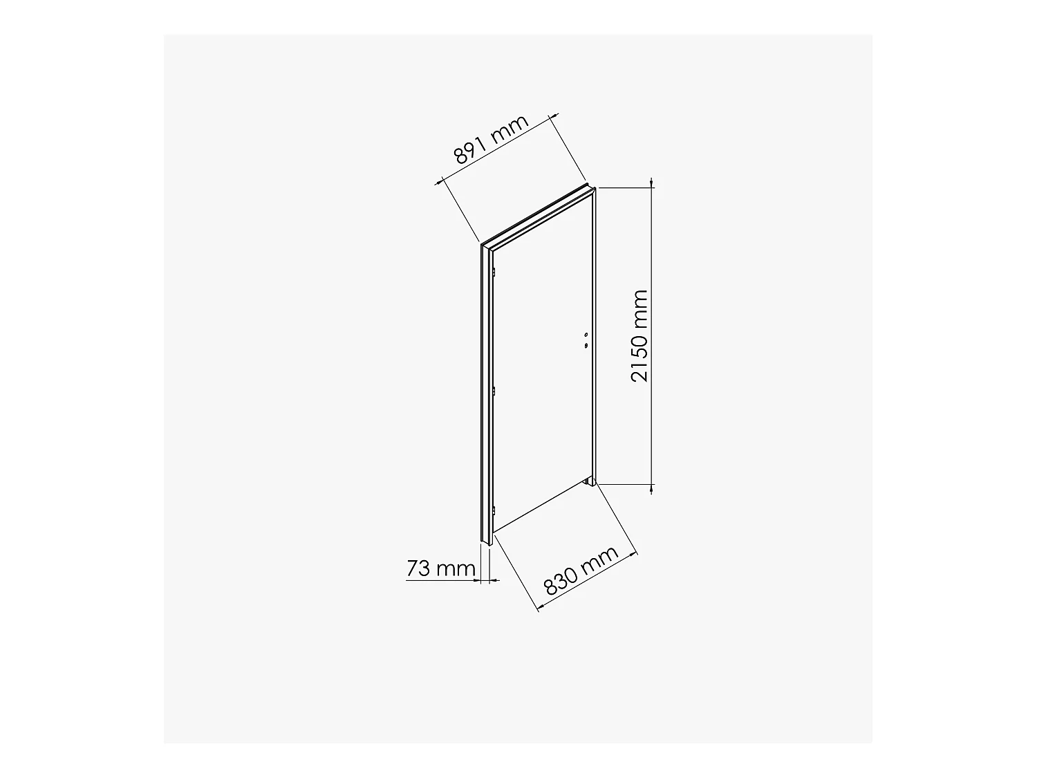 Bloc-Porte Costa Rica H. 204 x l. 83 cm - Poussant Droit