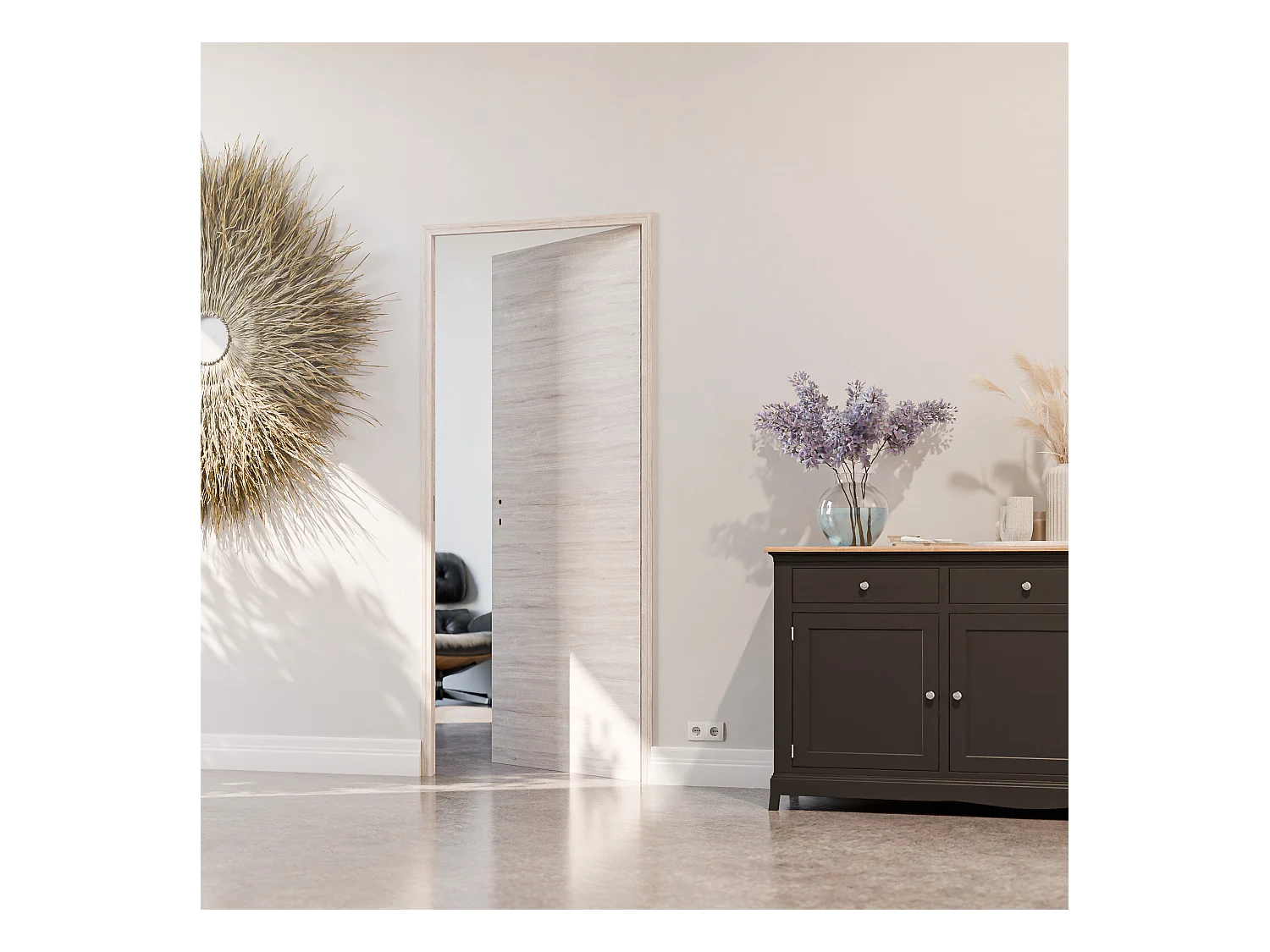 Bloc-Porte Oslo H. 204 x l. 83 cm - Poussant Droit