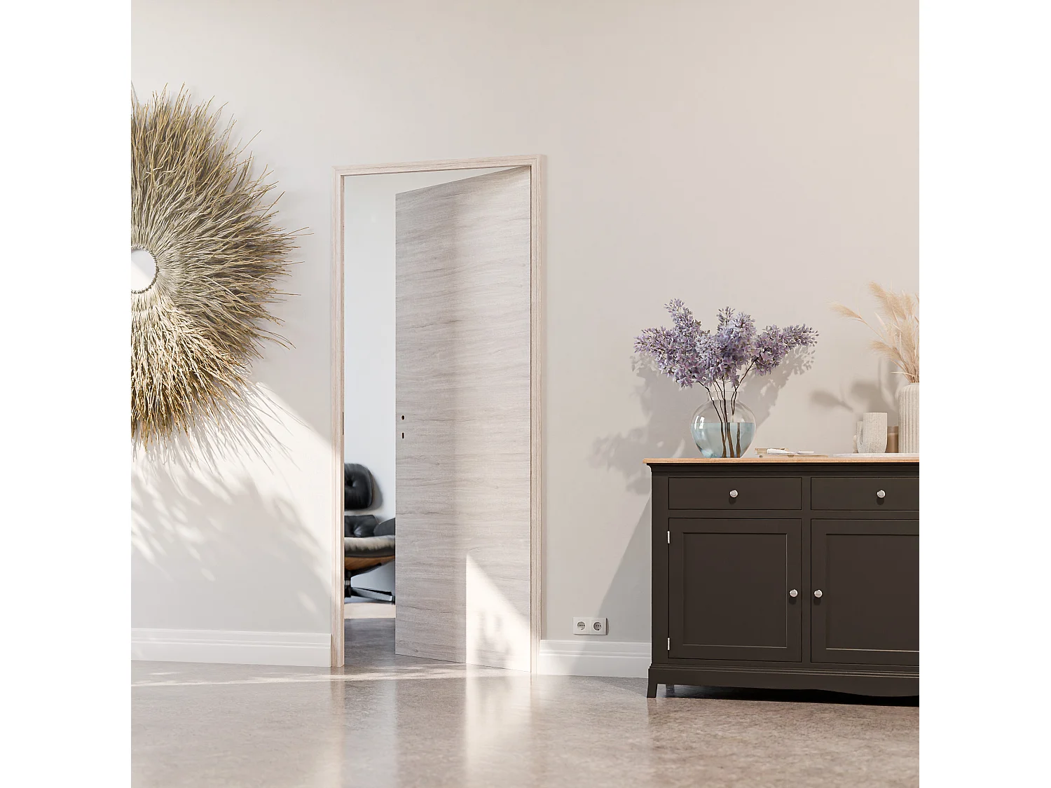 Bloc-Porte Oslo H. 204 x l. 83 cm - Poussant Droit