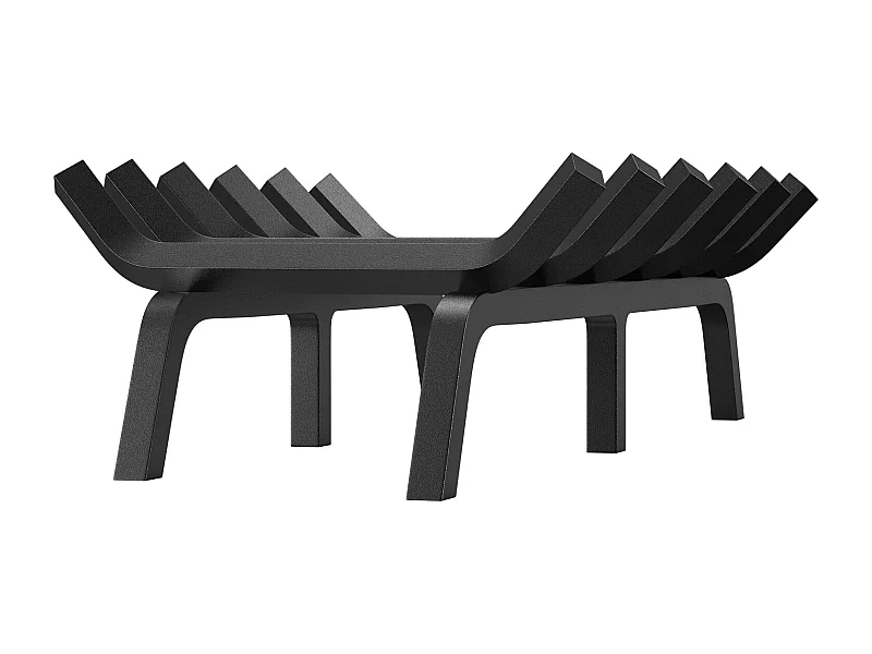 Parrilla de Leñas para Chimenea SucceBuy, 69 cm, Acero con Revestimiento en Polvo, Soporte de Madera