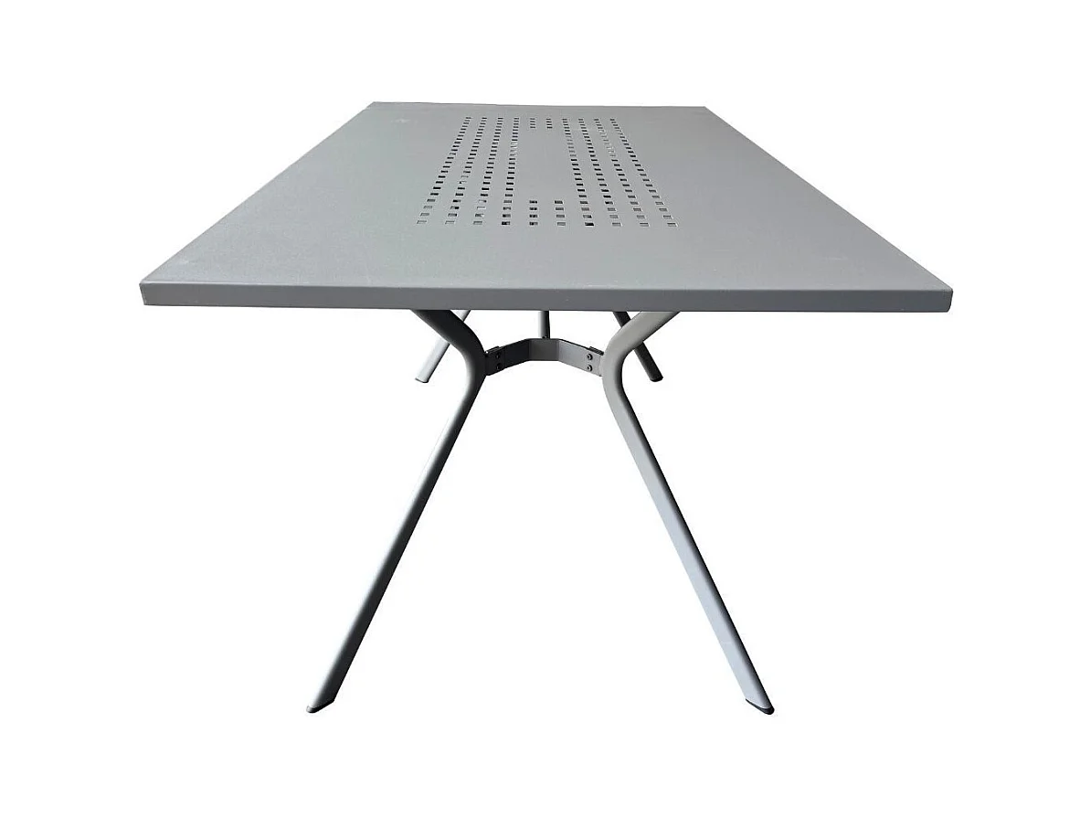 Table de jardin en acier gris traité anti-corrosion - BERAKA