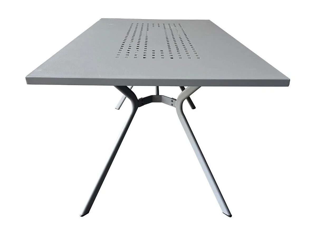 Table de jardin en acier gris traité anti-corrosion - BERAKA