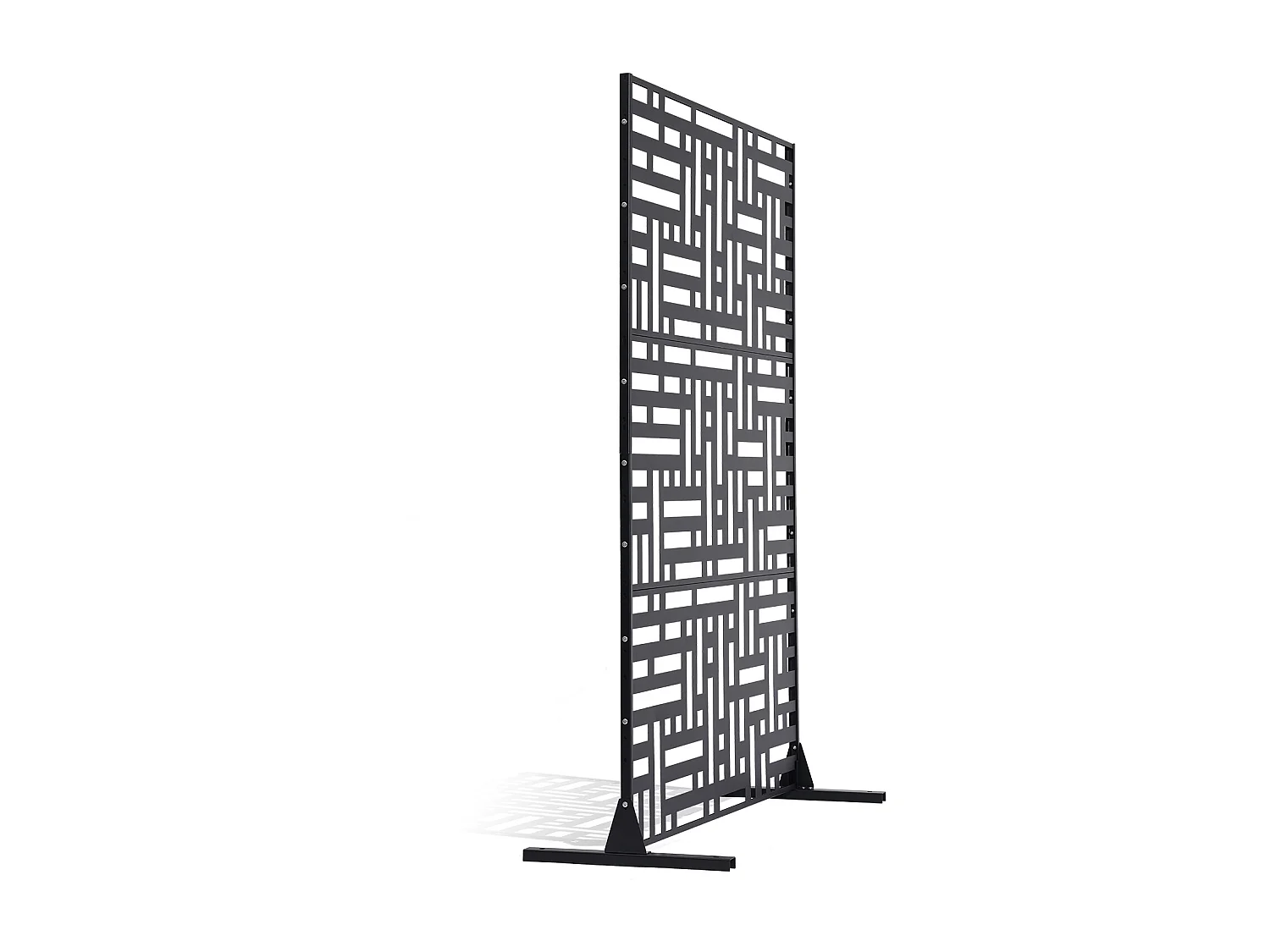Decoratief Buitenpaneel, SucceBuy Metalen Privacyscherm, 120 x 193 cm, Buitenprivacypanelen, Zwart