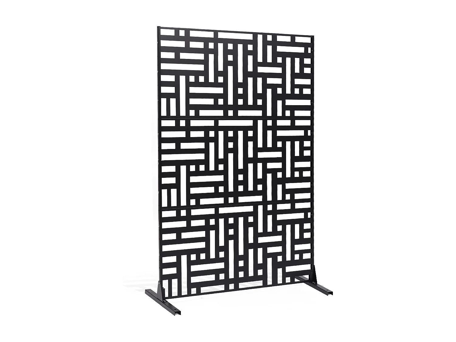 Panel Decorativo para Exteriores, SucceBuy Mampara Metálica, 120 x 193 cm, Color Negro