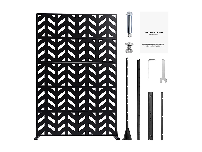 Panneau Extérieur Décoratif, SucceBuy Écran de Confidentialité en Métal, 120 x 183 cm, Écran de Confidentialité Extérieur Autoportant
