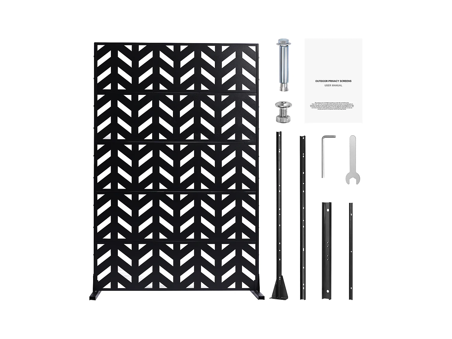 Panneau Extérieur Décoratif, SucceBuy Écran de Confidentialité en Métal, 120 x 183 cm, Écran de Confidentialité Extérieur Autoportant