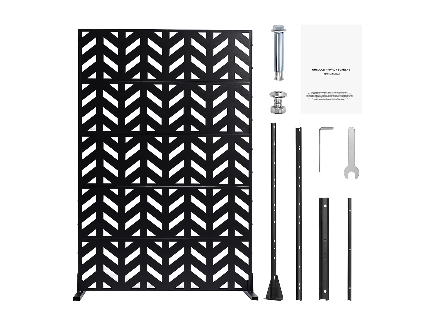 Painel Decorativo para Áreas Exteriores, SucceBuy Tela de Privacidade Metálica, 120 x 183 cm, Tela de Privacidade Autônoma para Áreas Exteriores