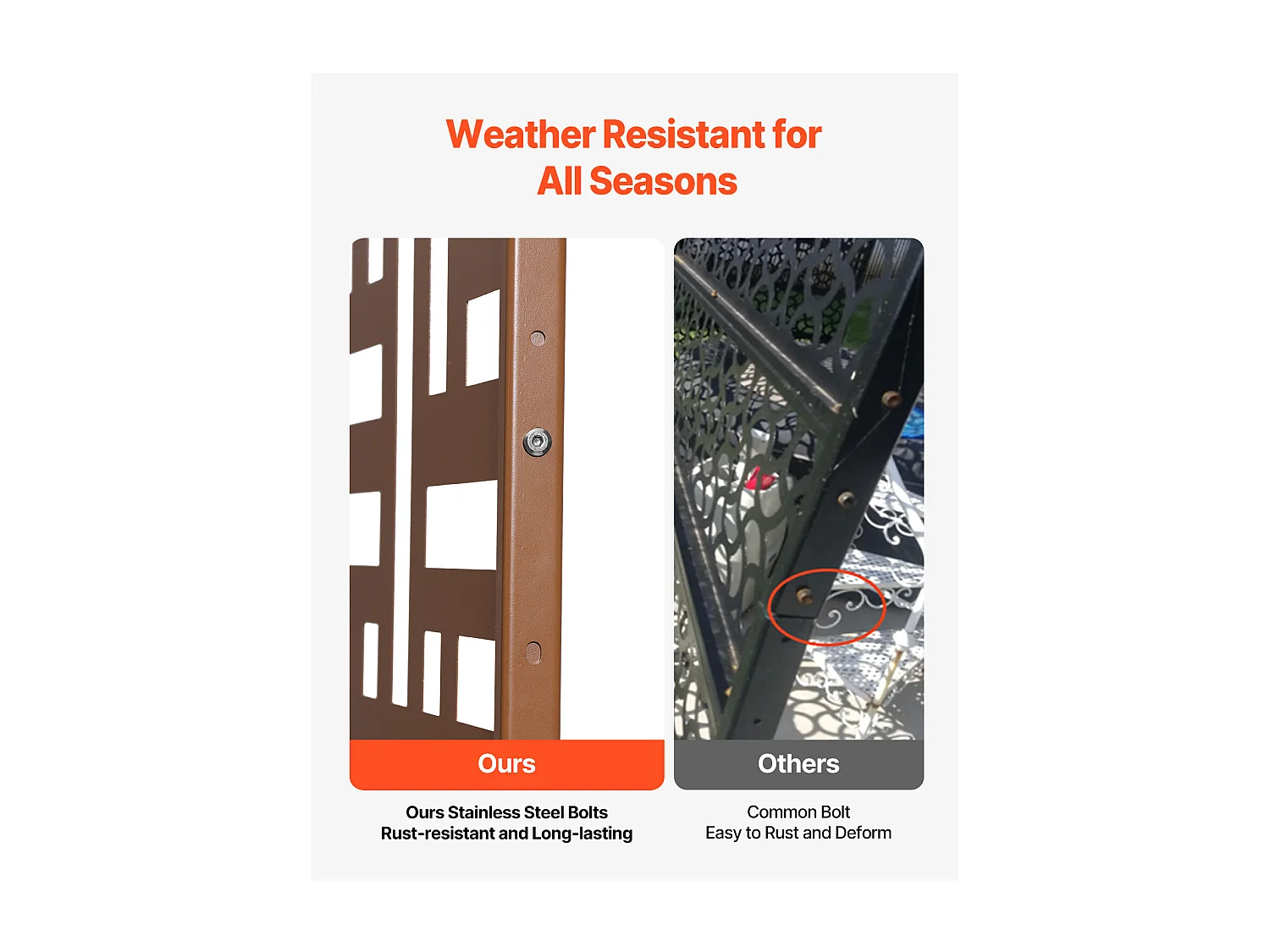 Dekoratives Außenpaneel, SucceBuy Sichtschutz aus Metall, 120 x 193 cm, Sichtschutzpaneele für den Außenbereich, Braun