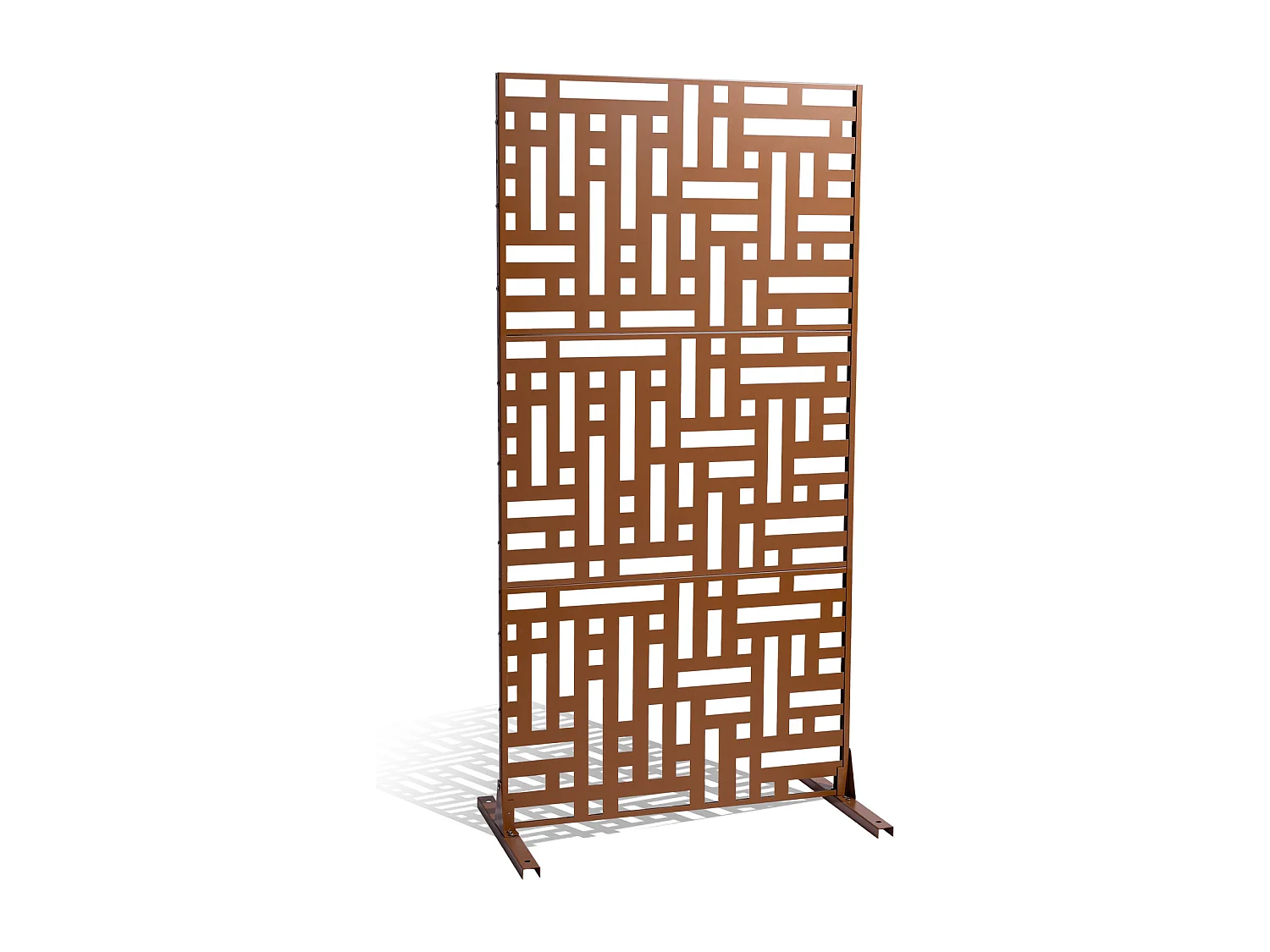 Dekoratives Außenpaneel, SucceBuy Sichtschutz aus Metall, 120 x 193 cm, Sichtschutzpaneele für den Außenbereich, Braun