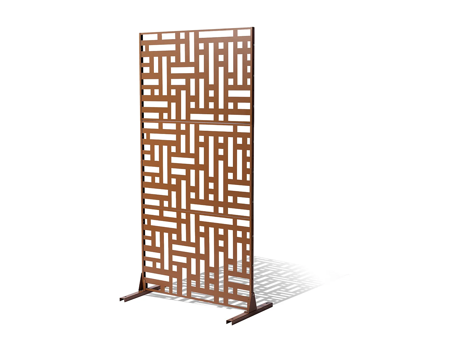 Dekoratives Außenpaneel, SucceBuy Sichtschutz aus Metall, 120 x 193 cm, Sichtschutzpaneele für den Außenbereich, Braun