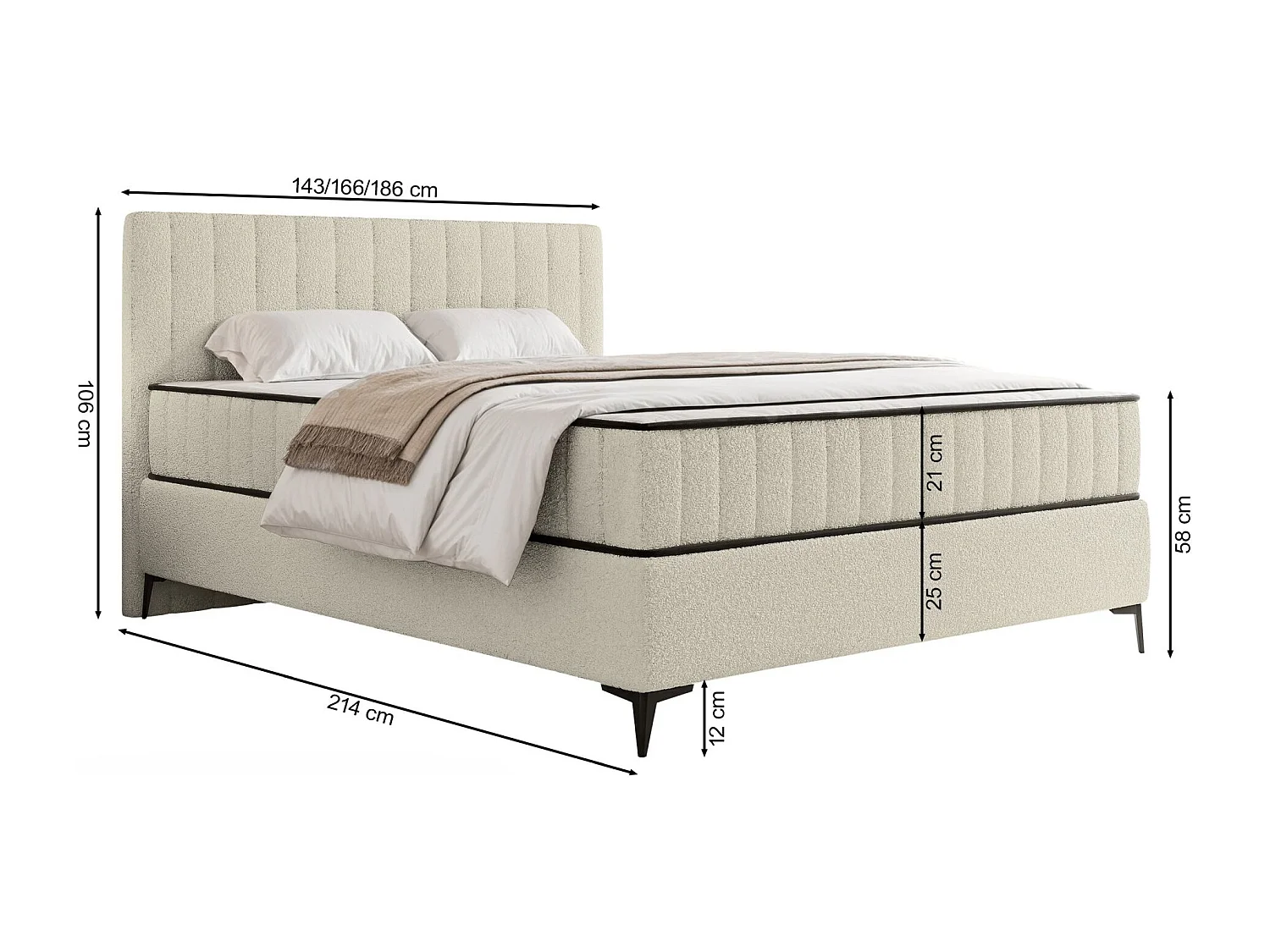 Boxspringbed 180x200 cm met opbergruimte – waterafstotend fluweel – zwart - MUFASSO