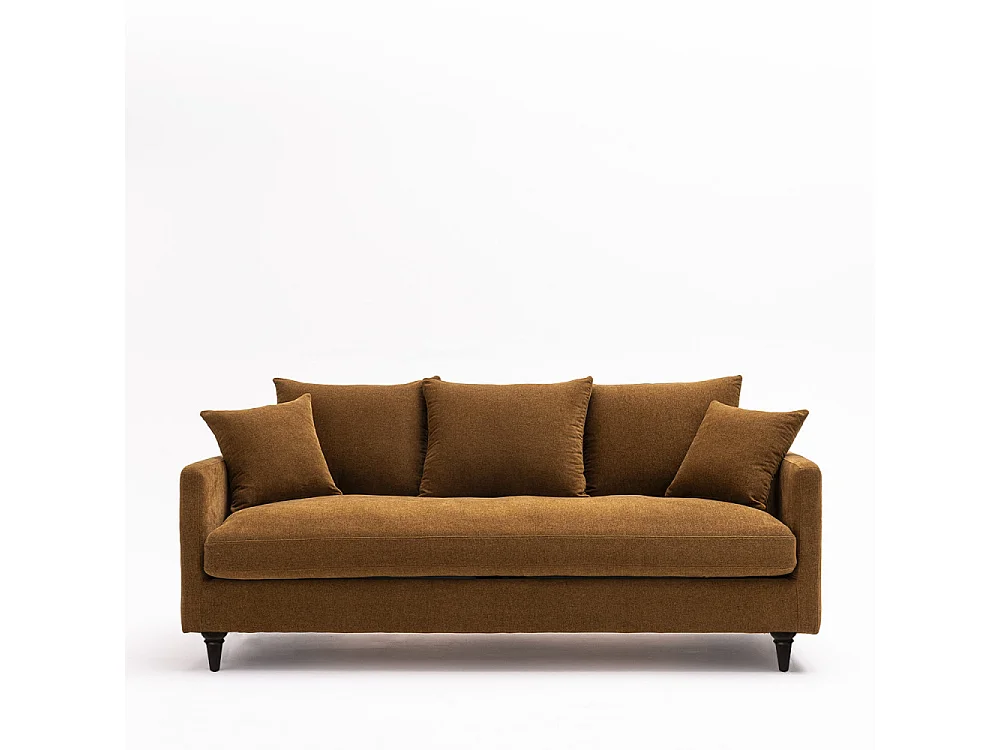 Villabon - Canapé 3 places en tissu pieds tournés - Bronze