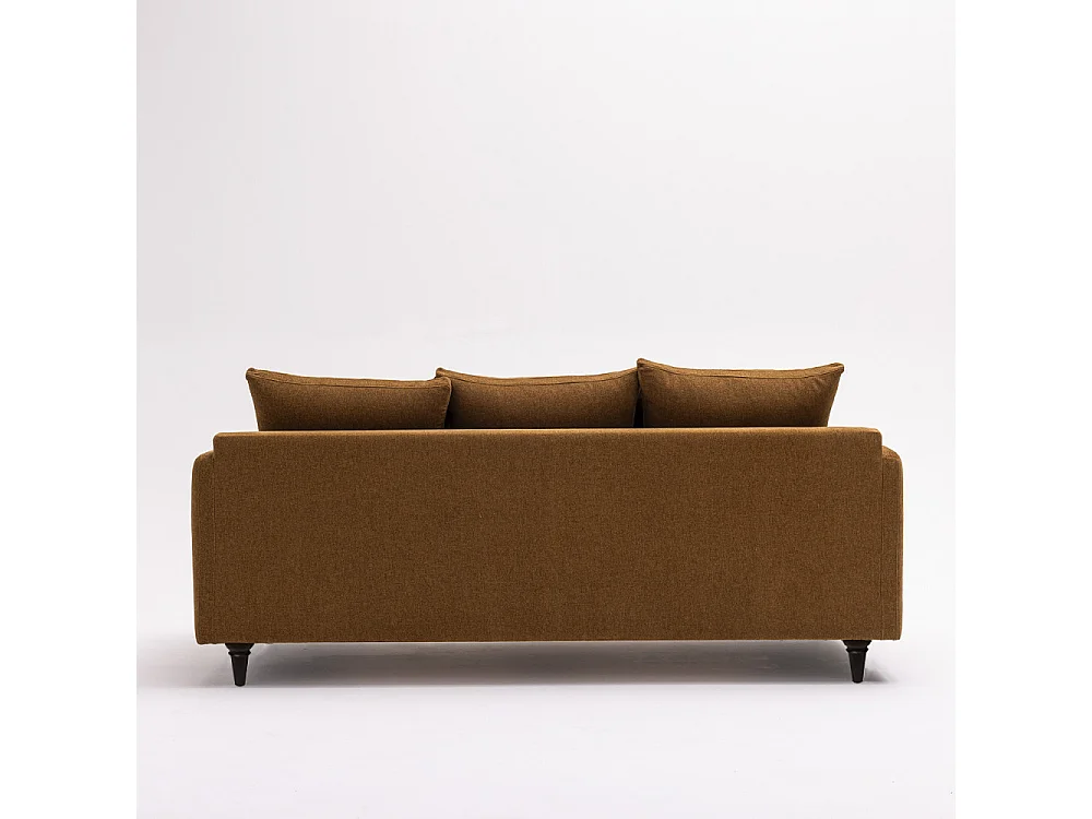 Villabon - Canapé 3 places en tissu pieds tournés - Bronze