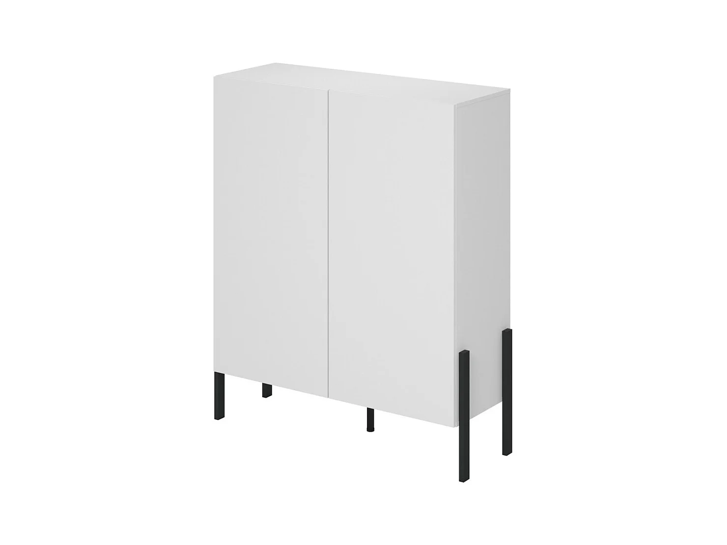 Armoire SALMA 2 portes Push-to-Open – Blanc super mat & noir mat.