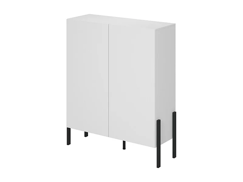 Armoire SALMA 2 portes Push-to-Open – Blanc super mat & noir mat.