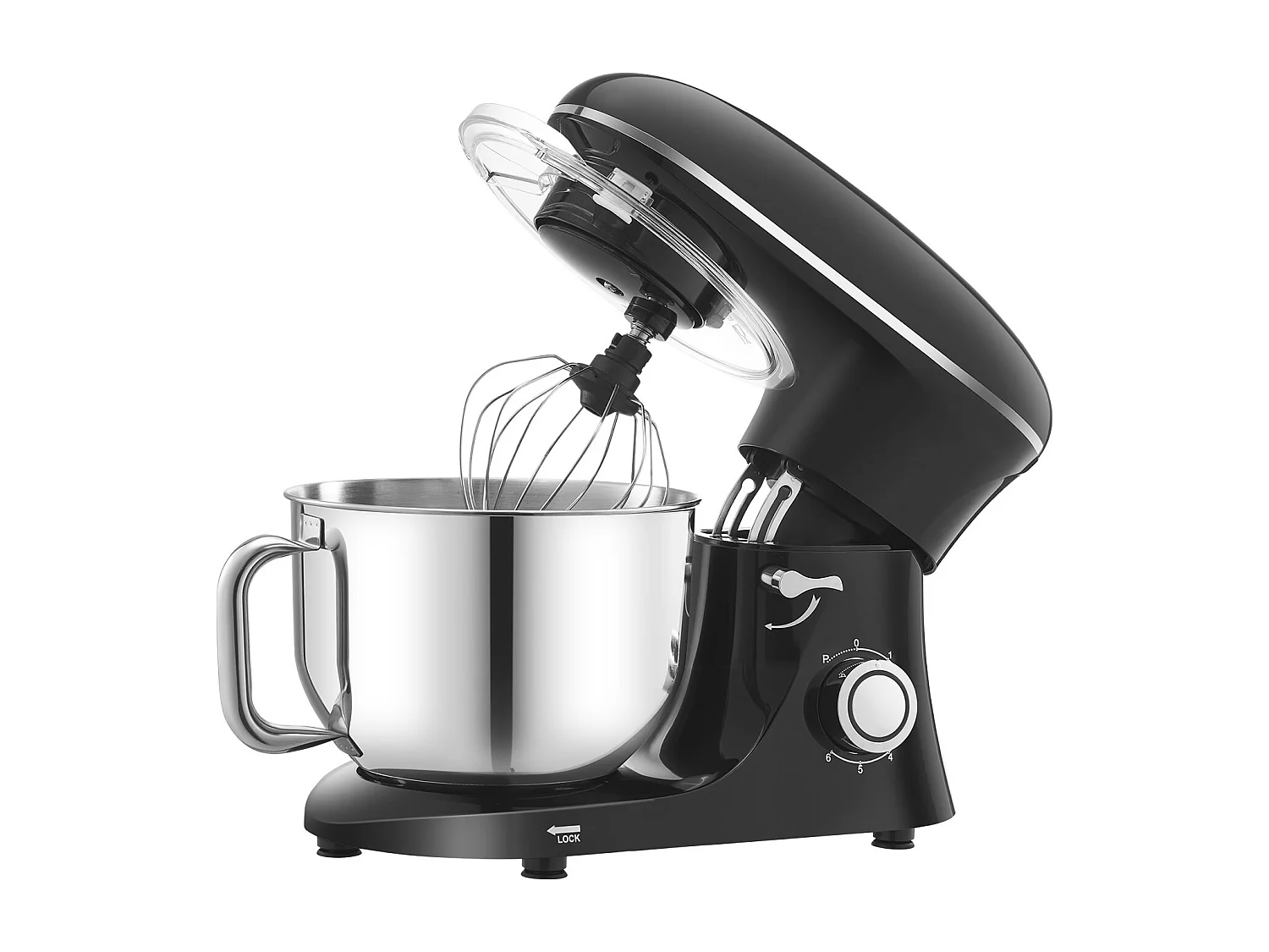 Batteur Électrique de 5.68L et 1400 W avec Batteur à 6 Vitesses, Mélangeur à pâte, Mélangeur alimentaire  Batteur sur Socle SucceBuy,