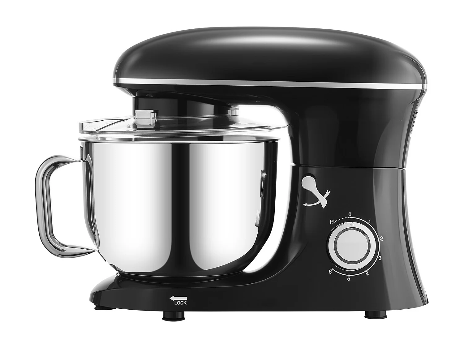 Batteur Électrique de 5.68L et 1400 W avec Batteur à 6 Vitesses, Mélangeur à pâte, Mélangeur alimentaire  Batteur sur Socle SucceBuy,