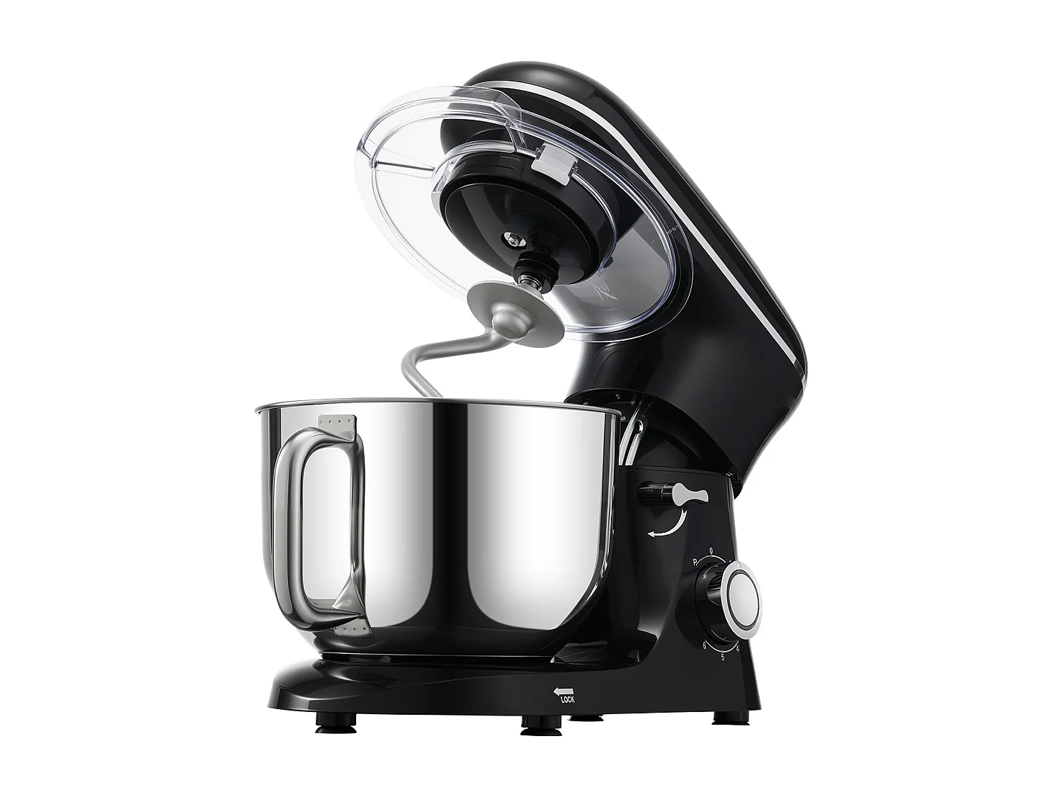 Batteur Électrique de 5.68L et 1400 W avec Batteur à 6 Vitesses, Mélangeur à pâte, Mélangeur alimentaire  Batteur sur Socle SucceBuy,