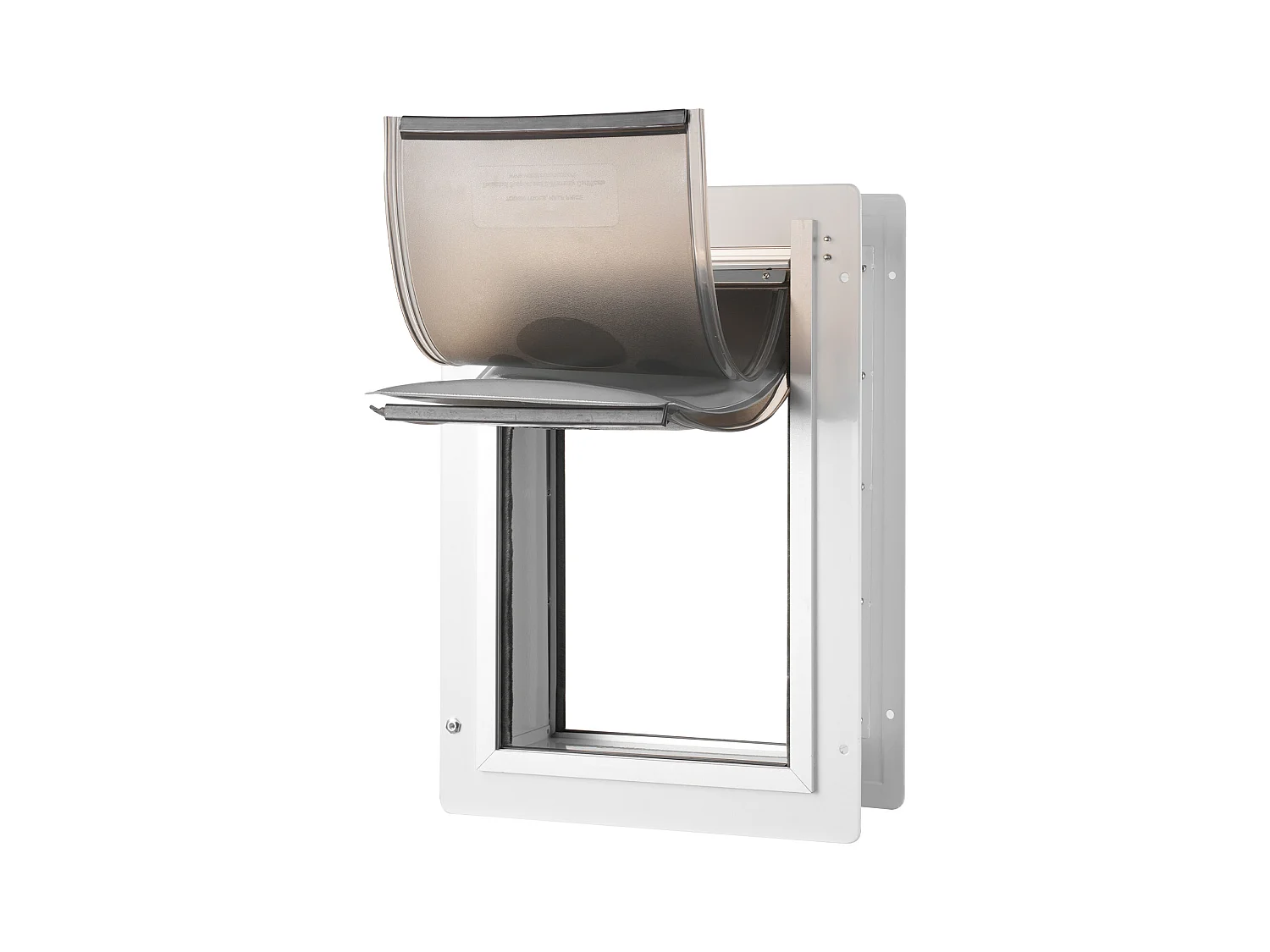 Porte pour Animaux SucceBuy, L, Blanc, avec Serrure et Cadre en Métal à 3 Volets, Chatière de Compagnie pour Chats et Chiens