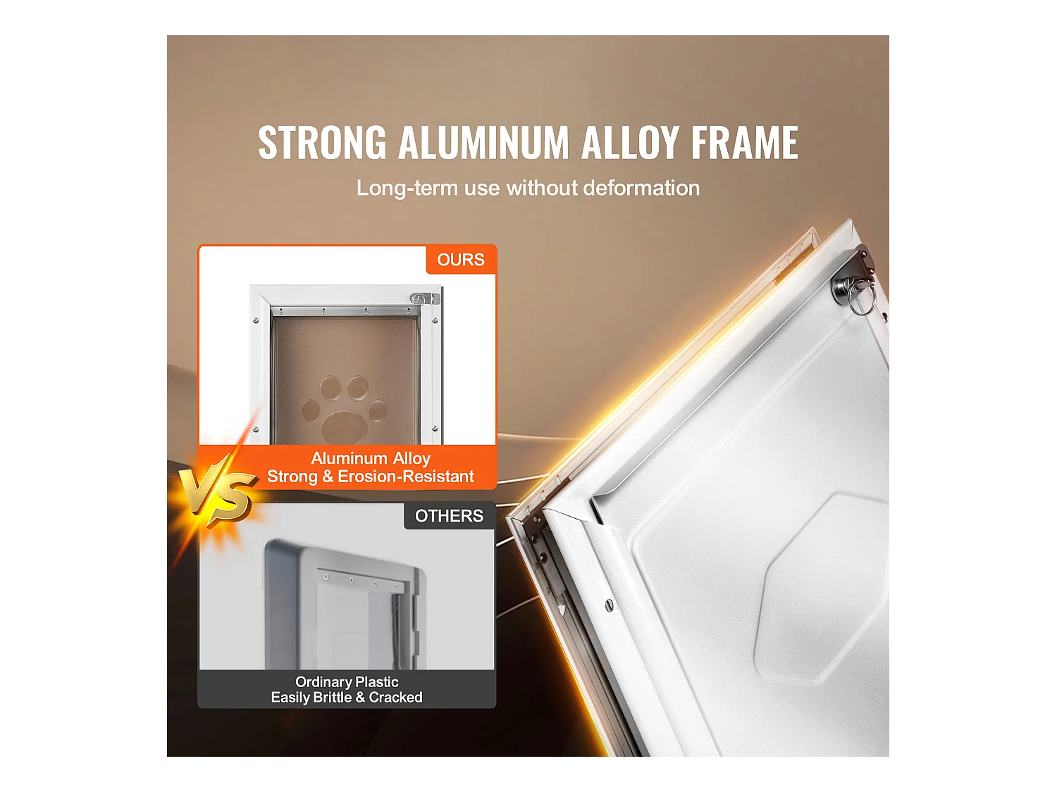 Porte pour Animaux SucceBuy, Porte pour Chien Résistante aux Intempéries, S, avec Serrure, Cadre en Aluminium, Résistante aux Intempéries