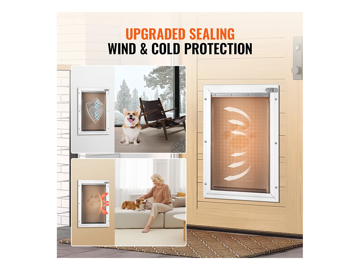 Porte pour Animaux SucceBuy, Porte pour Chien Résistante aux Intempéries, S, avec Serrure, Cadre en Aluminium, Résistante aux Intempéries