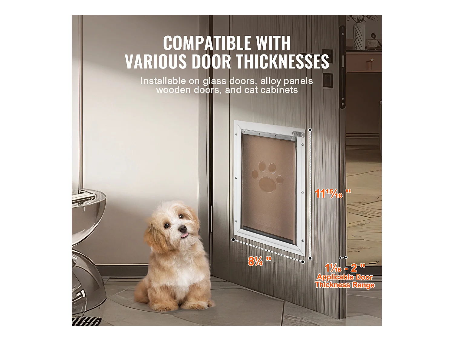 Porte pour Animaux SucceBuy, Porte pour Chien Résistante aux Intempéries, S, avec Serrure, Cadre en Aluminium, Résistante aux Intempéries