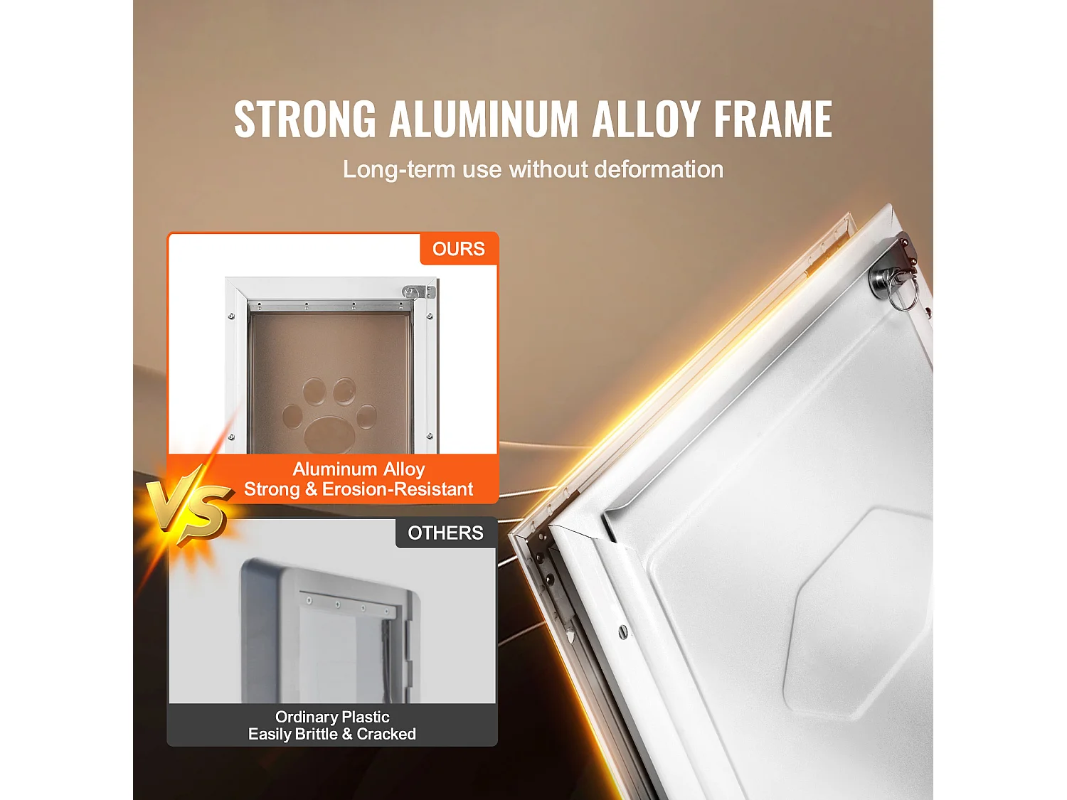 Puerta para Mascotas SucceBuy, S, con Cerradura, Sistema de Bisagra Magnética, Marco de Aluminio