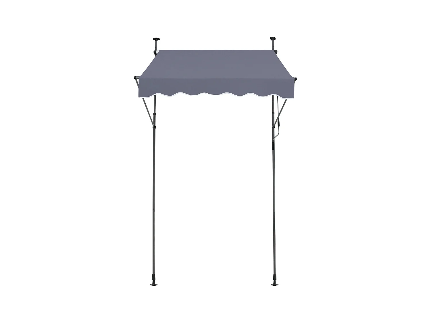 Store Banne Manuel Rétractable SucceBuy Auvent de Terrasse 149.86 x 119.38cm avec Manivelle Gris Foncé Auvent Pare-soleil Abri Rétractable