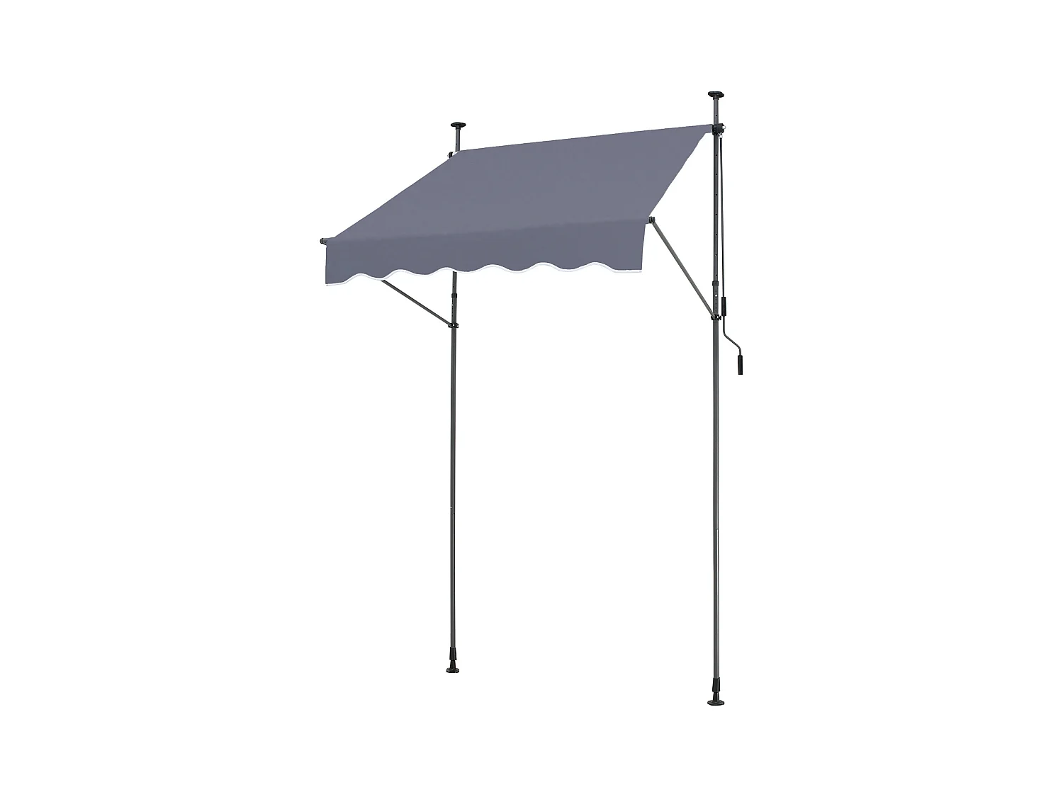 Store Banne Manuel Rétractable SucceBuy Auvent de Terrasse 149.86 x 119.38cm avec Manivelle Gris Foncé Auvent Pare-soleil Abri Rétractable