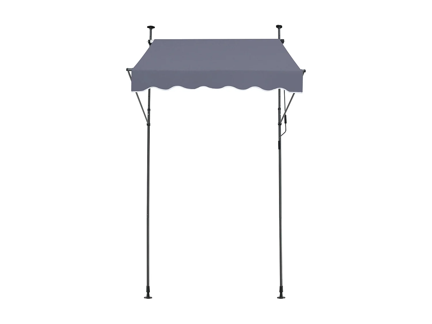 Tenda Da Sole Manuale Retrattile SucceBuy Per Terrazza 149,86 x 119,38 cm Con Manovella Grigio Scuro Copertura Parasole Retrattile