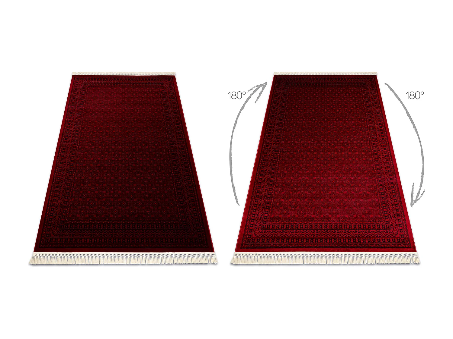 Dywan ORIENT 2958 bordo / czarny Ramka, klasyczny, orientalny, z fręd 200x290 cm