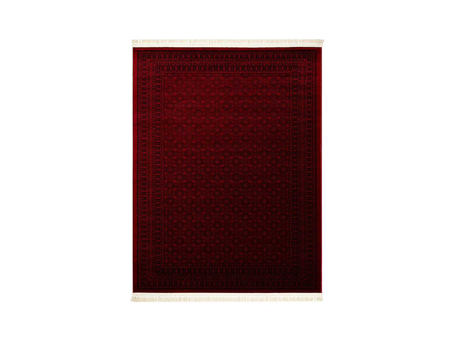 Tapis ORIENT 2958 bordeaux / noir Cadre, classique, oriental, à frang 100x200 cm