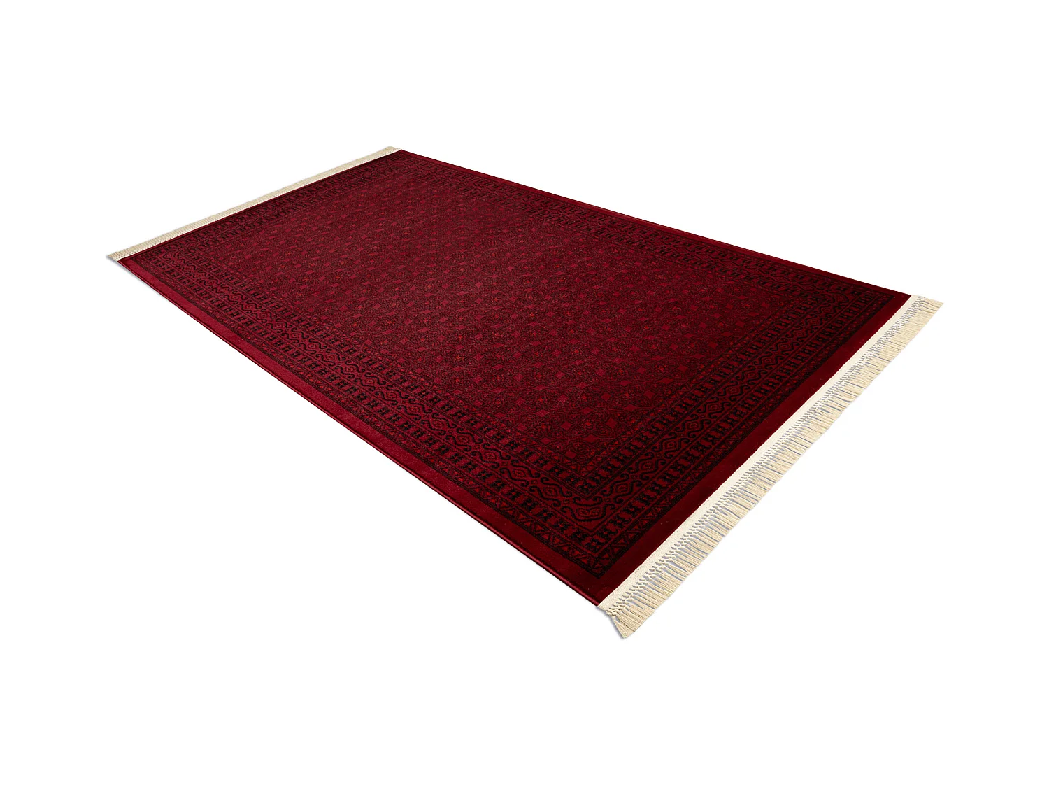 Tapis ORIENT 2958 bordeaux / noir Cadre, classique, oriental, à frang 250x350 cm
