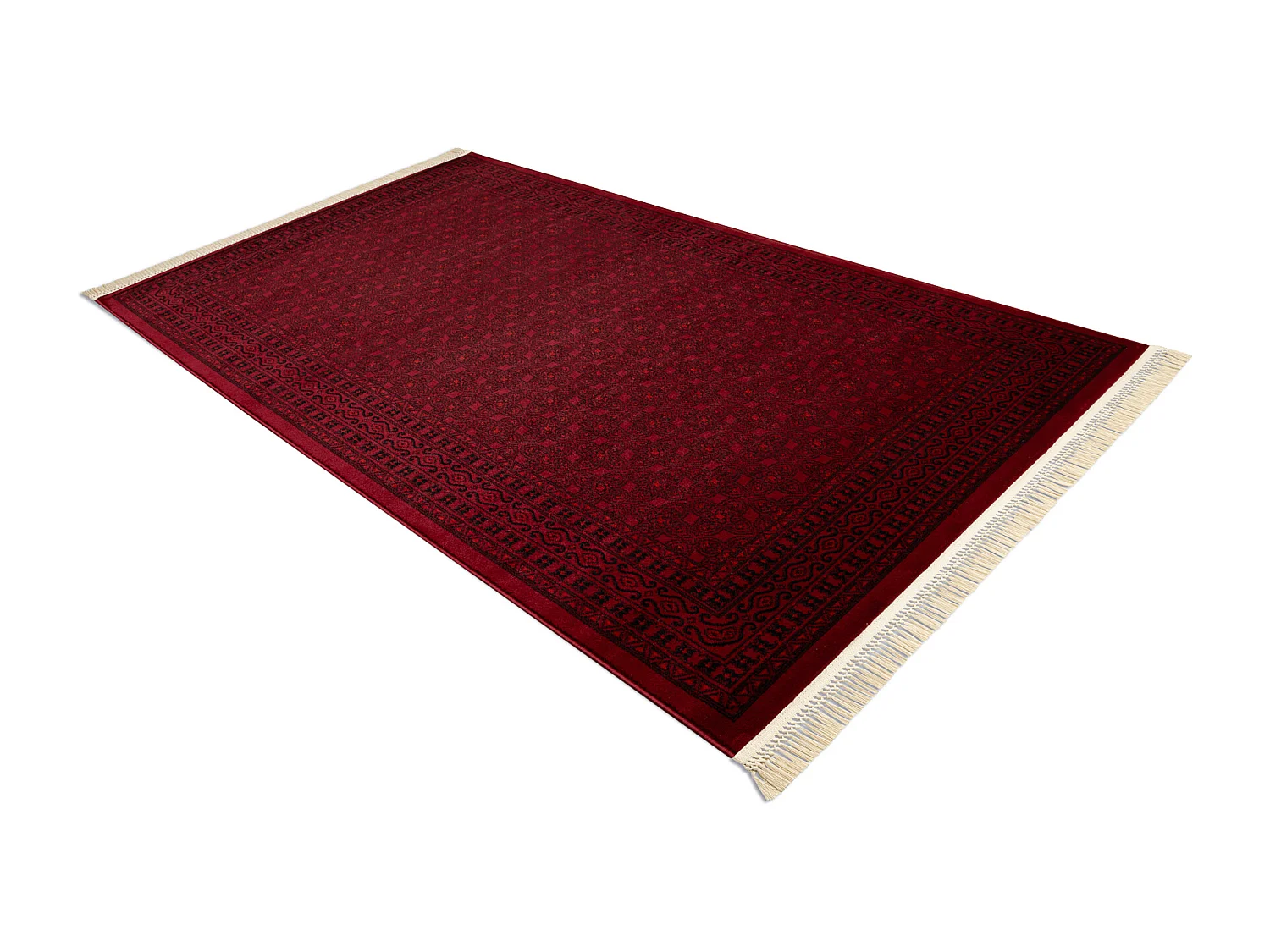 Tapis ORIENT 2958 bordeaux / noir Cadre, classique, oriental, à frang 300x400 cm