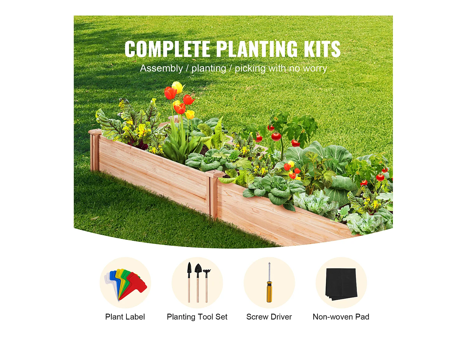 Jardinière Surélevée en Bois SucceBuy 240x60x25cm