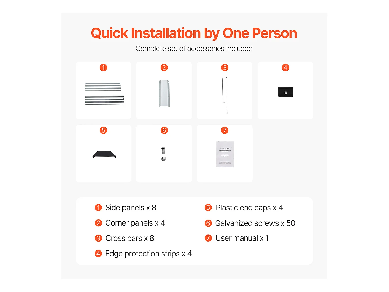 Jardinière Surélevée en Métal SucceBuy 3605 x 1205 x 285 mm pi Galvanisée pour Extérieur Argent