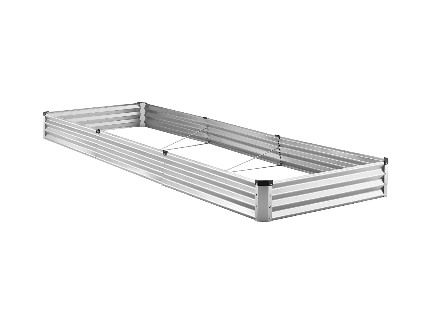 Jardinière Surélevée en Métal SucceBuy 3605 x 1205 x 285 mm pi Galvanisée pour Extérieur Argent