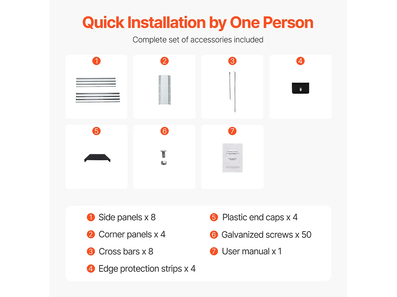 Jardinière Surélevée en Métal SucceBuy 3605 x 1205 x 285 mm pi Galvanisée pour Extérieur Argent