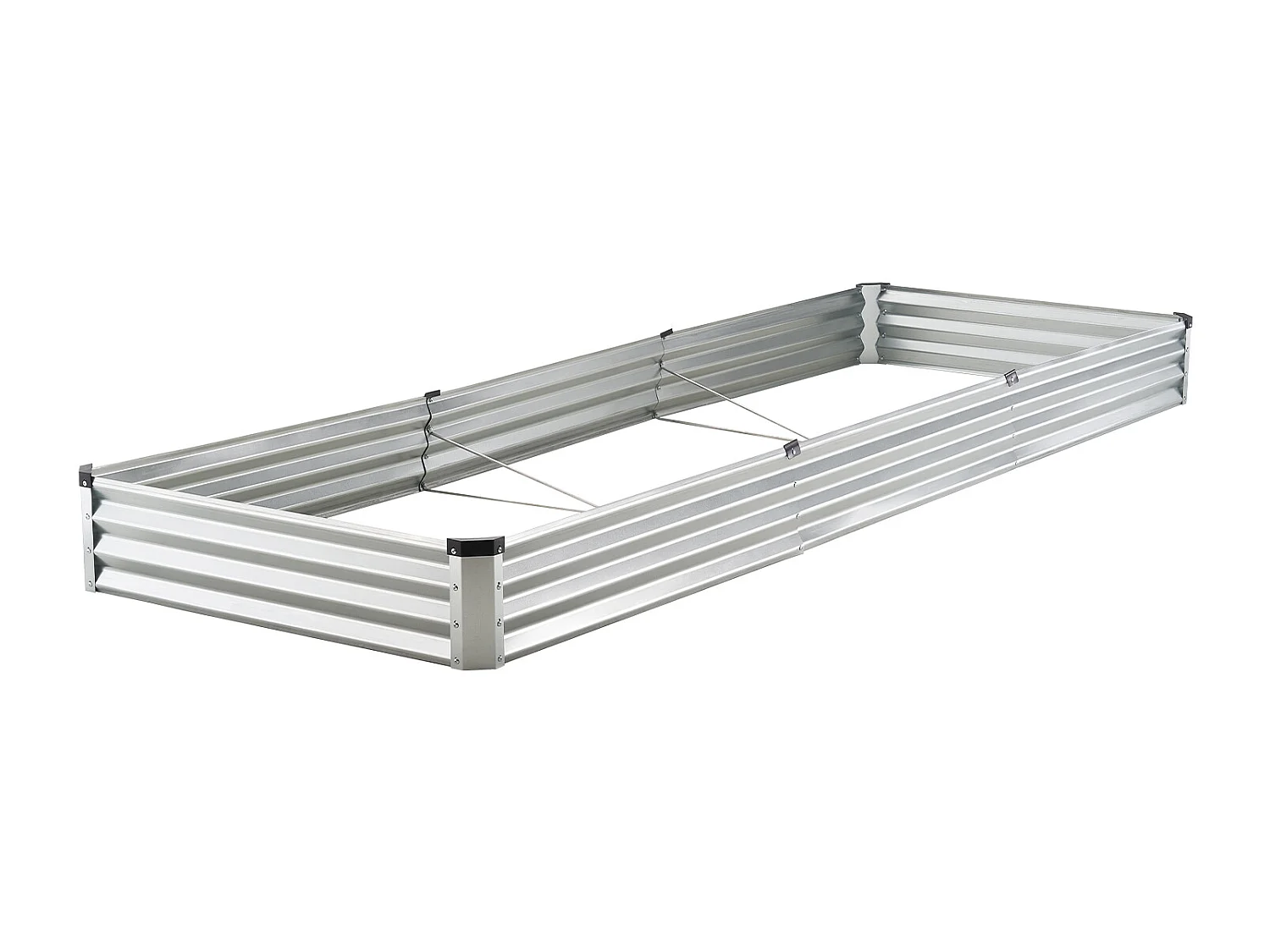 Jardinière Surélevée en Métal SucceBuy 3605 x 1205 x 285 mm pi Galvanisée pour Extérieur Argent