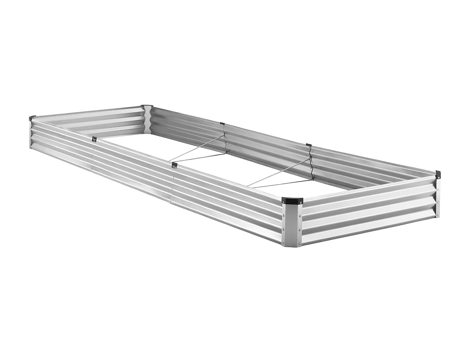 Jardinière Surélevée en Métal SucceBuy 3605 x 1205 x 285 mm pi Galvanisée pour Extérieur Argent