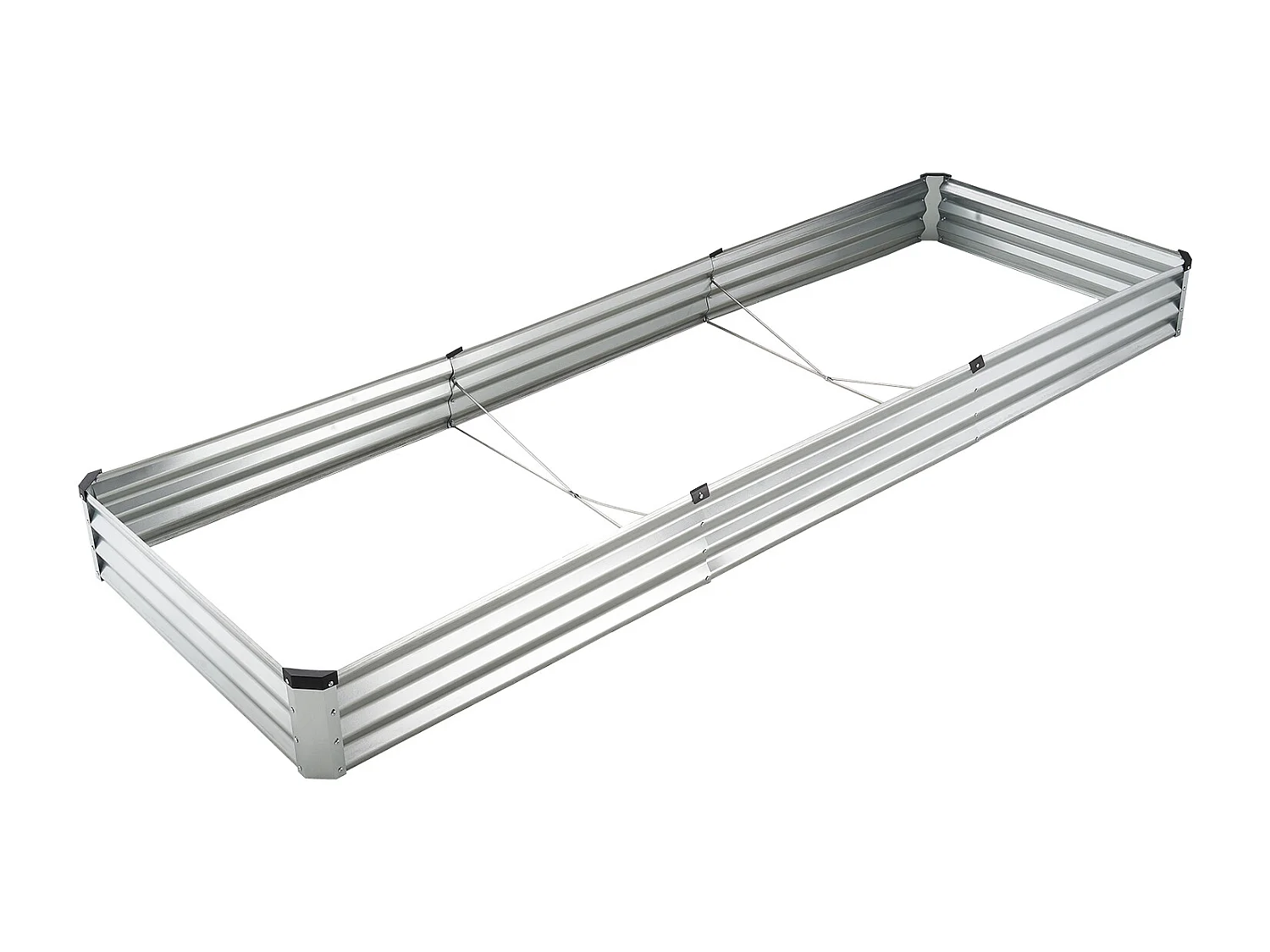 Jardinière Surélevée en Métal SucceBuy 3605 x 1205 x 285 mm pi Galvanisée pour Extérieur Argent