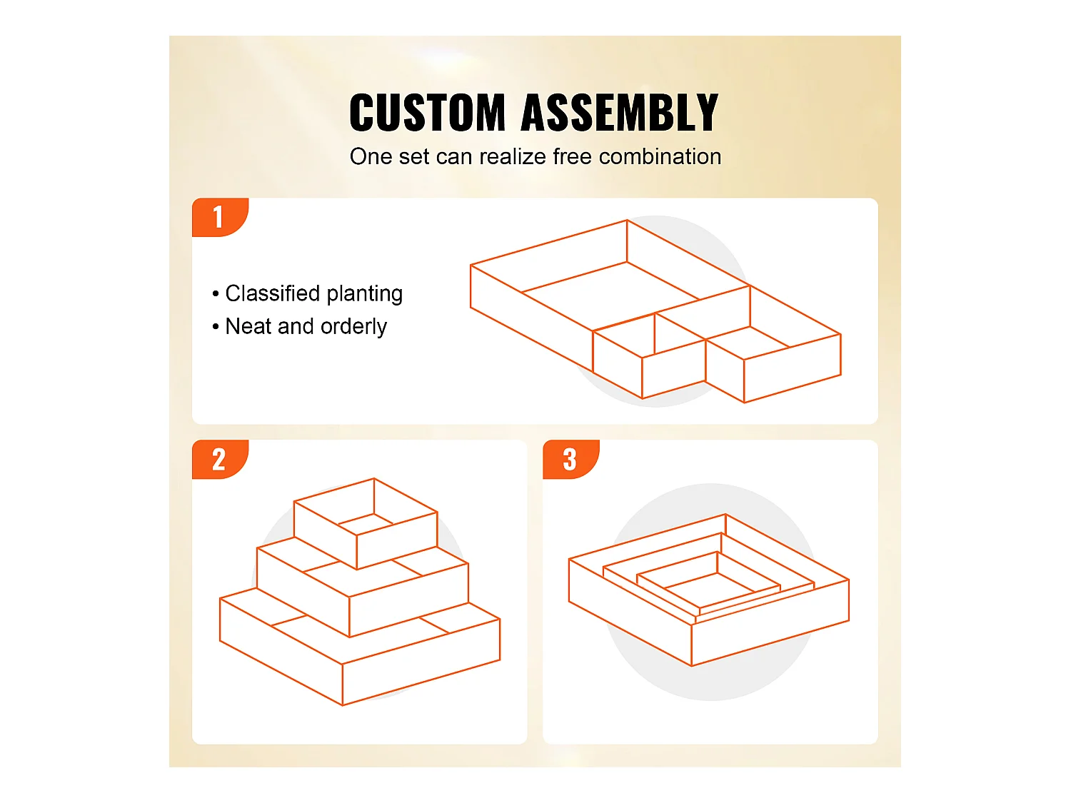 Jardinière Surélevée en Bois SucceBuy 113x113x51cm
