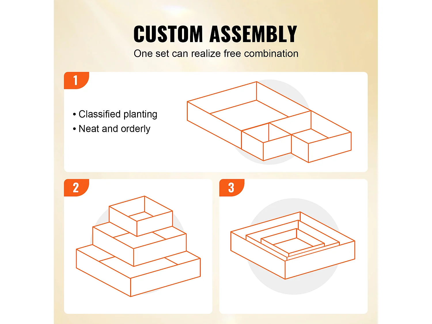 Jardinière Surélevée en Bois SucceBuy 113x113x51cm