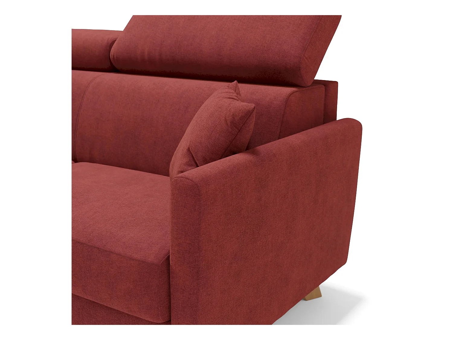 Francy Divano letto matrimoniale con poggiatesta regolabili in tessuto impermeabile e smacchiabile T17 160 cm (mat. 120x197) rosso