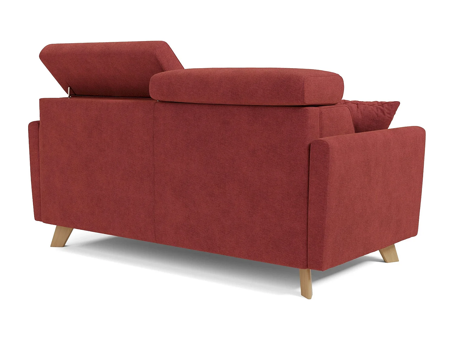 Francy Divano letto matrimoniale con poggiatesta regolabili in tessuto impermeabile e smacchiabile T17 160 cm (mat. 120x197) rosso