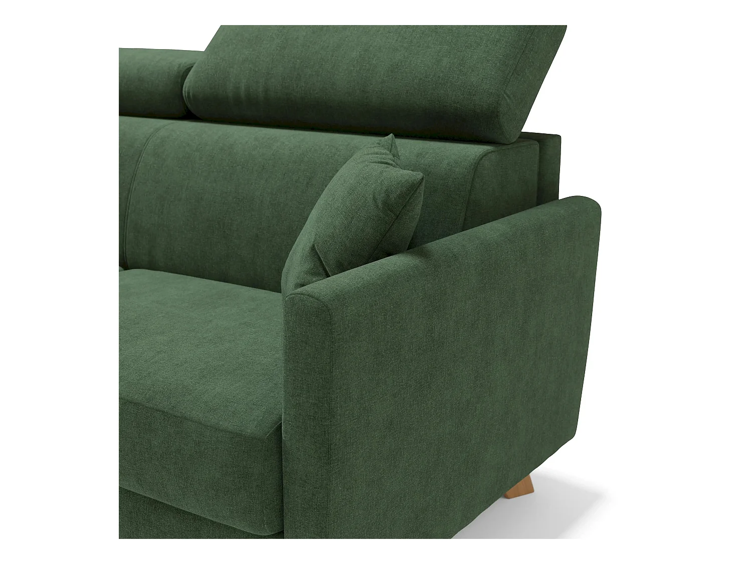 Francy Divano letto matrimoniale con poggiatesta regolabili in tessuto impermeabile e smacchiabile T17 160 cm (mat. 120x197) verde