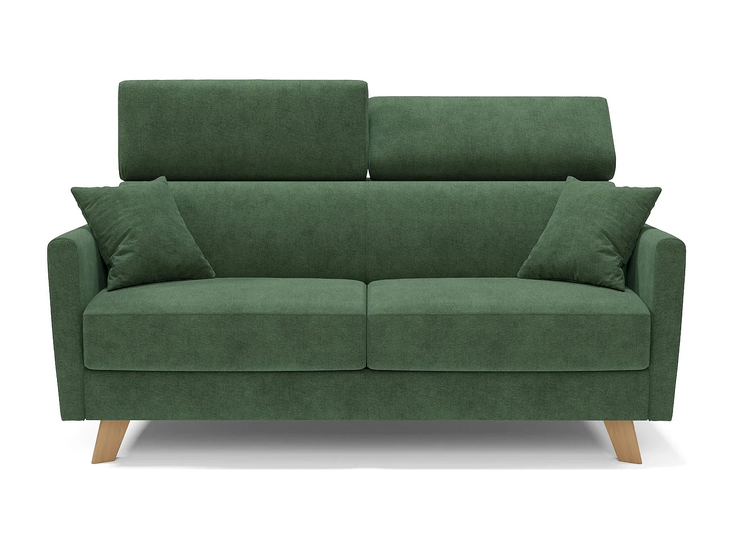 Francy Divano letto matrimoniale con poggiatesta regolabili in tessuto impermeabile e smacchiabile T17 160 cm (mat. 120x197) verde